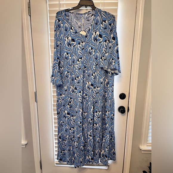 Duffield Lane XXXL Cordelia Dress In Blue Blossom NWT - Picture 2 of 5